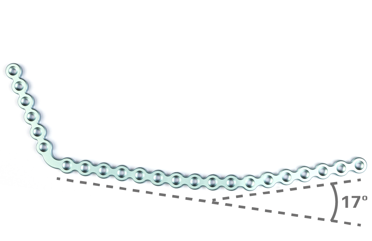 CMF 2.0/2.3 17 degree Hemi Mandibular Plate